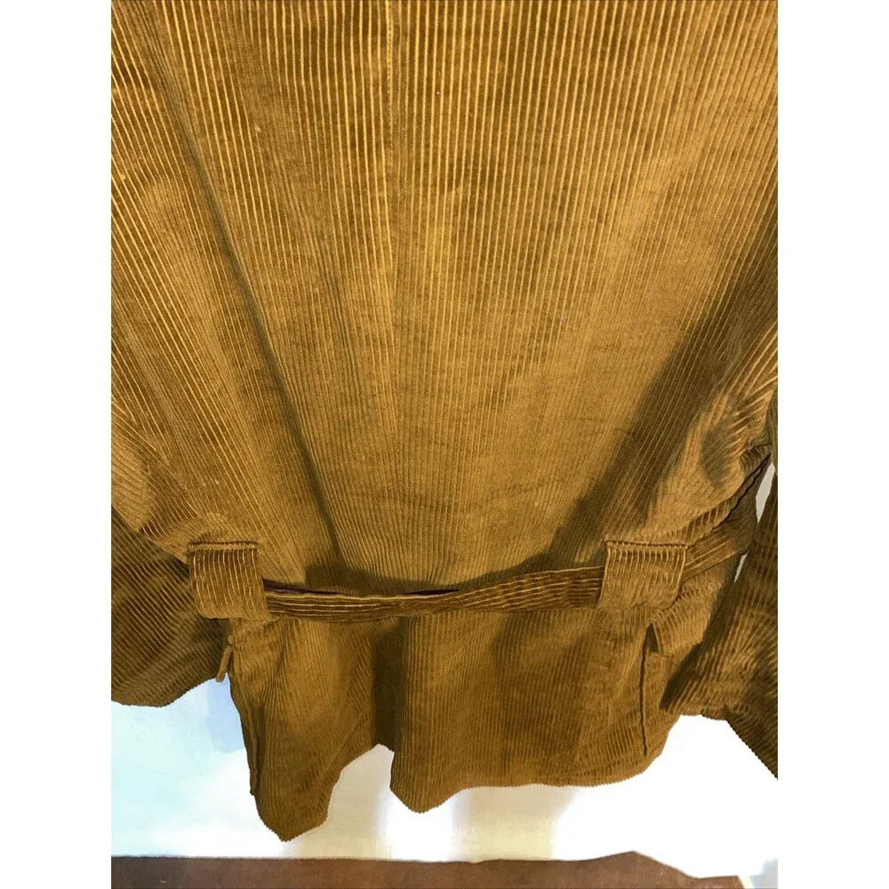Weathercaster Men’s Corduroy Coat Size Medium Brown Fleece Lined Belted Outdoors - Picture 12 of 12